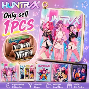 Cute Girl Wallet Anime Wallet Hunters Style Wallet Anime Girl Coin Purse with Keychain Faux Leather Purse Teen Girl Birthday Gift Daily Travel Pouch Lightweight Zipper Closure  Teen School Accessory Gift Fashionable Wallet Cute Wallets Zippered Coin Pouch