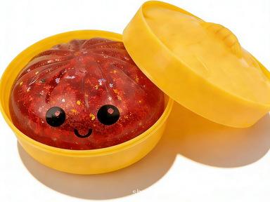 Creative glitter bun squashable toy, shaped like a real bun, filled with dazzling glitter. Soft and bouncy, it won't deform even after repeated squashing, making it an ideal stress-relieving toy and creative gift.