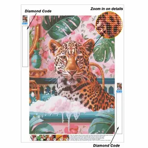 Art Diamond Painting Kit, Leopard Pattern, DIY Diamond Art, Mosaic Art, Home Wall Decor, Holiday Gift, Unframed, 1 Piece Set