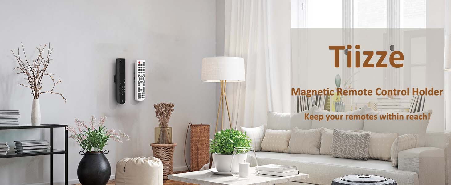 5 Pack Upgraded Magnetic Remote Control Holder Wall Mount - Enhanced N52 Magnets & Stronger Adhesive, No-Drill Remote Organizer for TV/Fan/AC Remotes