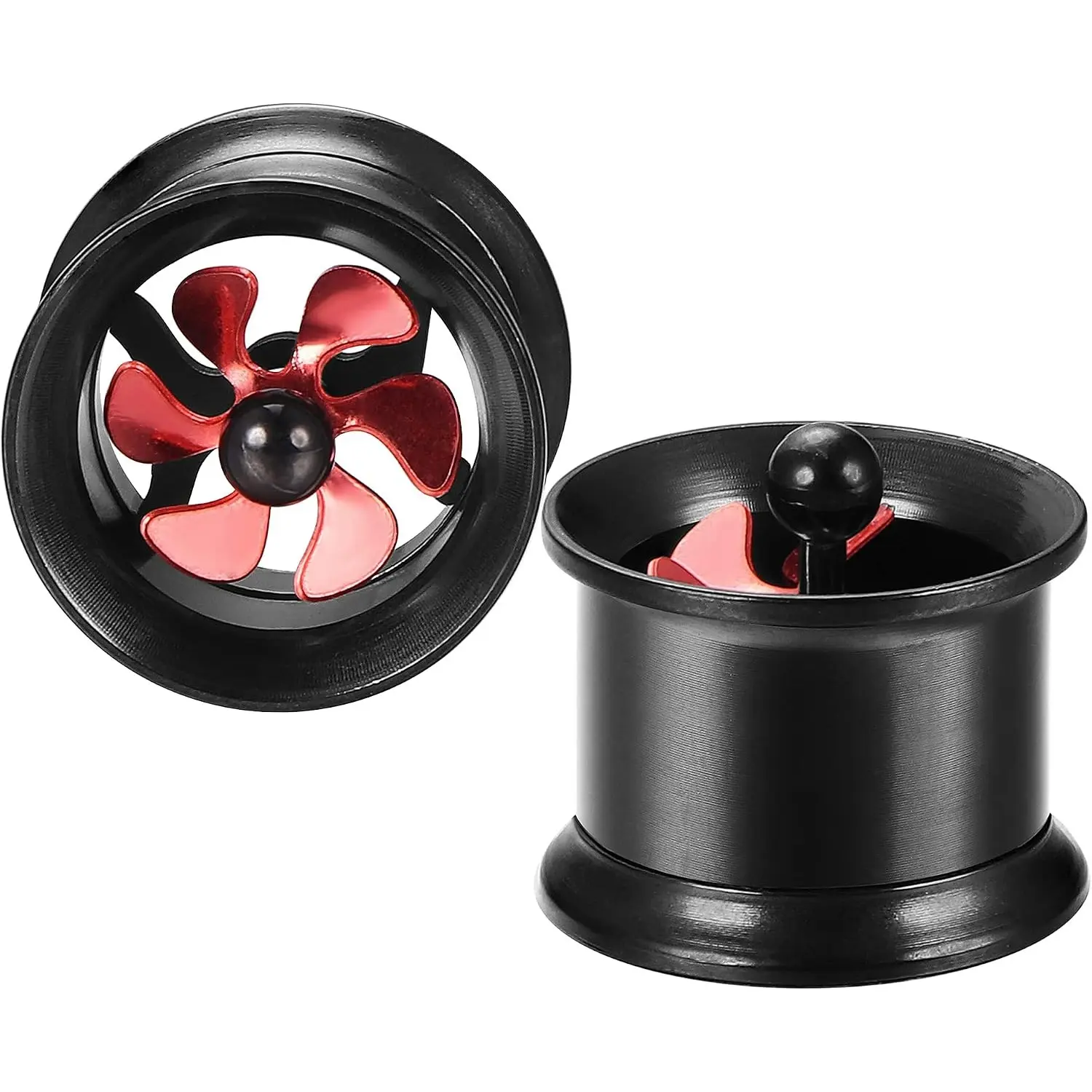 2 Pcs Windmill Double Flared Ear Tunnels Plugs, 316L Surgical Stainless Steel Ear Gauges Expanders Unisex Ear Lobe Stretching Body Piercing Jewelry Gift