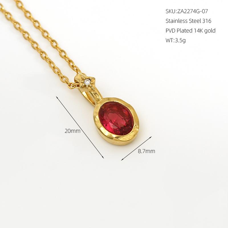 VEVE Twelve Birthstone Necklace For Women 12 Colors Zircon Pendant 316 Ornaments Women's Necklace