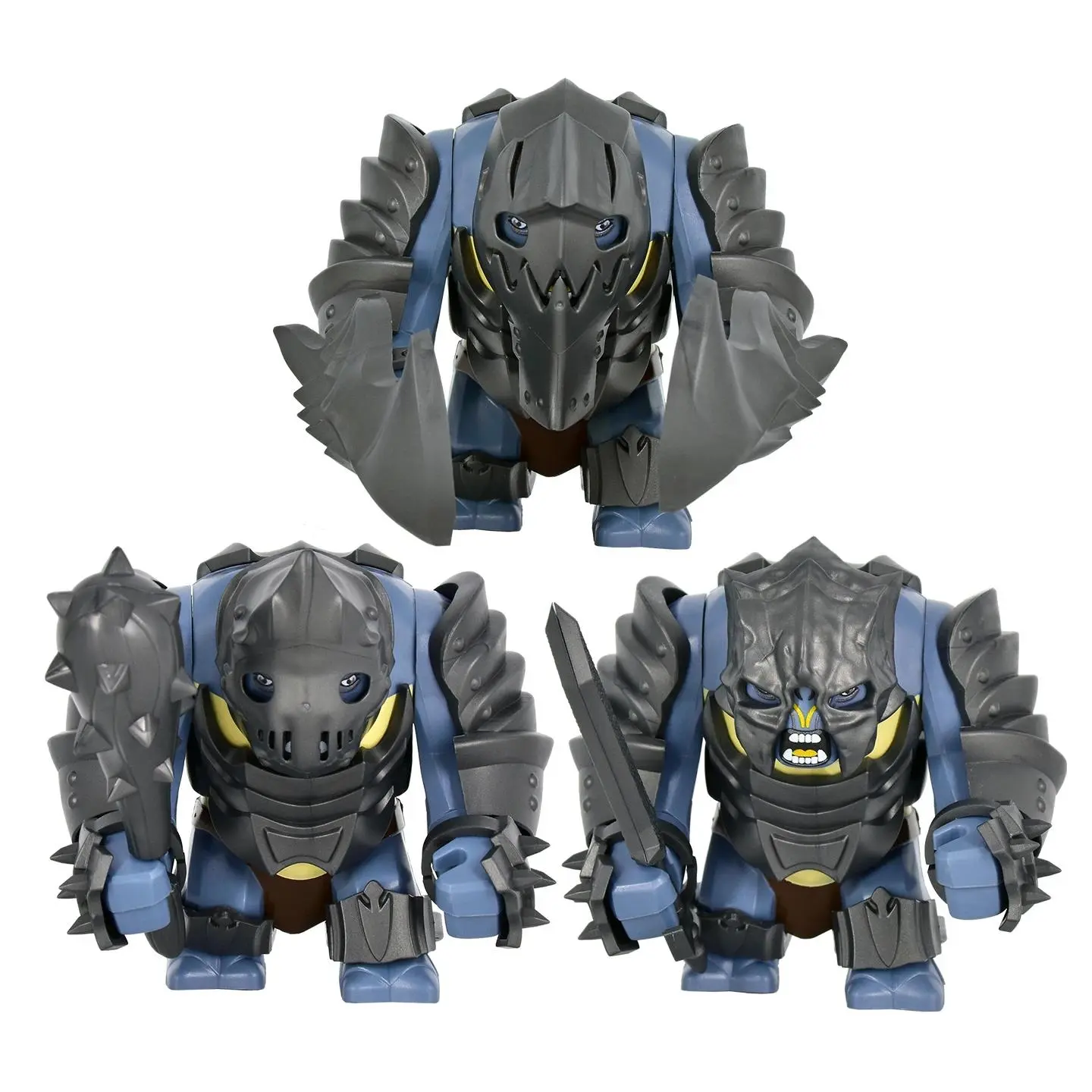 Medieval Army Olog-hai Orc Warrior LOTR a troll in armour Big Figure Building Blocks Figures Bricks Educational Military Toys