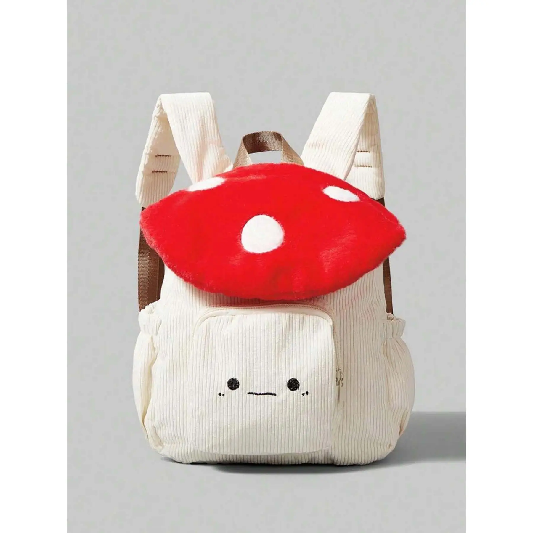 Women's Cutecore 3D Mushroom Kawaii Cartoon Casual Printed Backpack - Zipper Bookbag for School/Travel, Trendy Versatile Sports & Outdoor Gym Bag