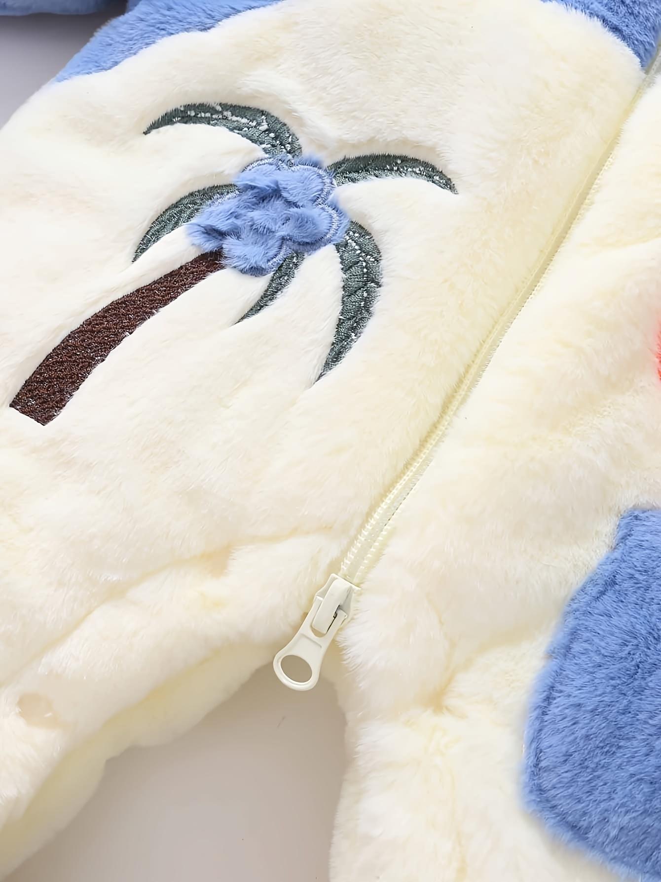 (New)& Winter Fleece Jumpsuit - Soft Hooded Full-Zip Snow Suit with Jacket & Hoodie, Cute Nemo-Inspired Fish Pocket, Warm Outfit for Skiing, Snow Play & Photo Shoots ( &)