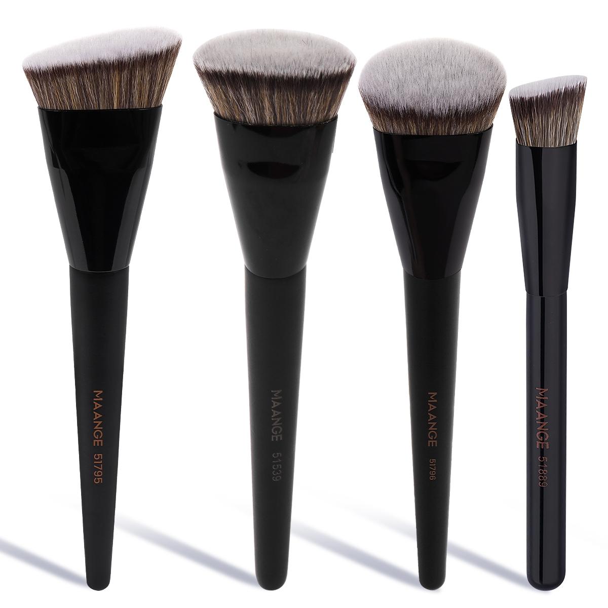 MAANGE Professional Makeup Brush Set, 4 Counts/set Versatile Soft Makeup Brushes for Foundation, Eye Shadows, Brushes with Comfortable Grip, Highlighter Brush, Trending Makeup #TOP PICKS