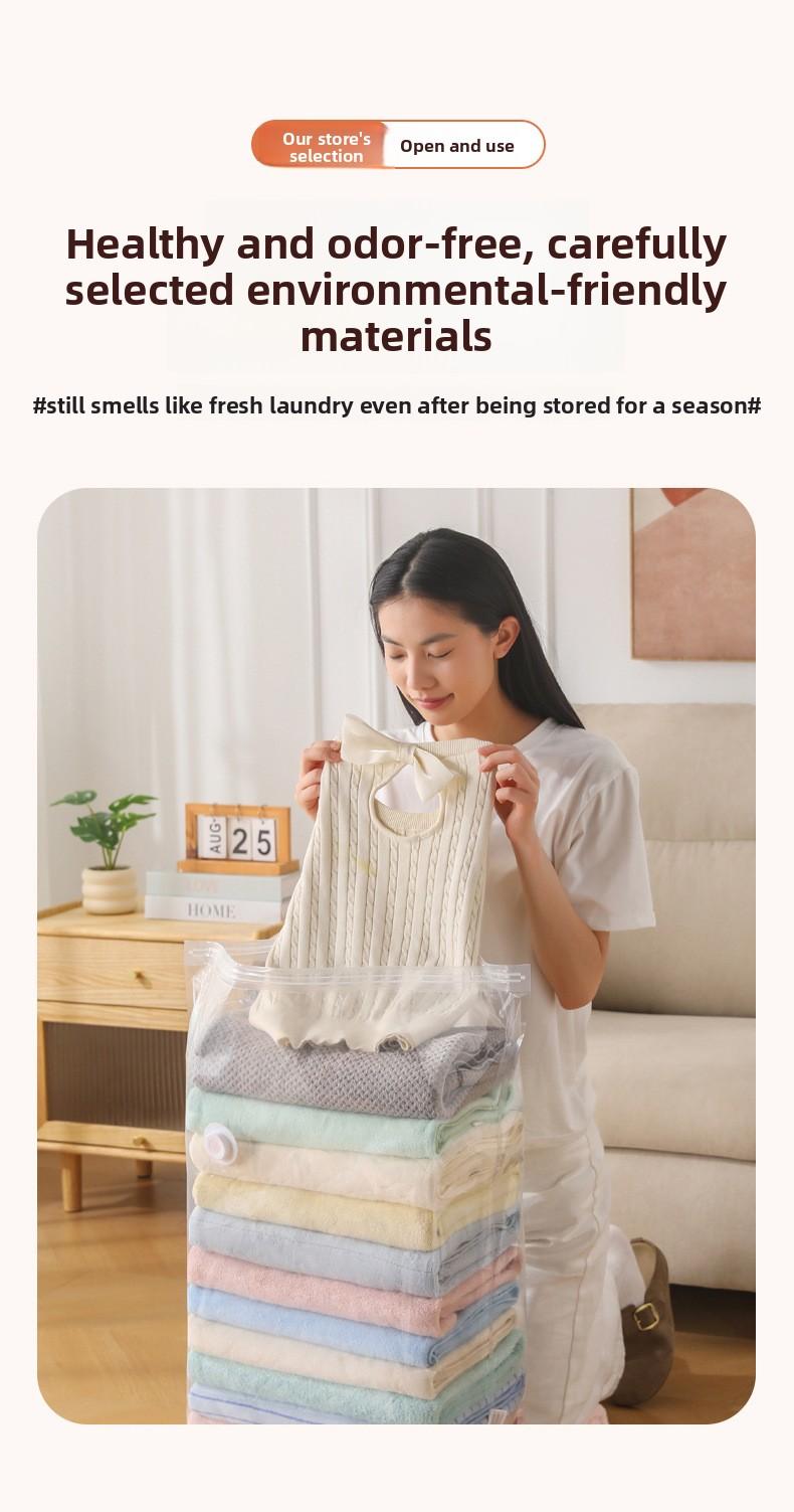 Vacuum Compression Bag No Air Extractor Needed 3D Thickened Large Capacity Clothes Quilts Storage Sealing Bag
