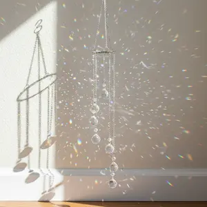 Sun Catcher Tree of Life Hanging Ornament, Rainbow Maker, Crystal Wind Chime, Home Garden Window Decor, Festival Gifts