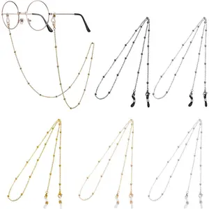 5Pcs Eyeglass Holders Around Neck Eyeglass Chain for Women Stylish Beaded Glasses Lanyard for Girls Kids Men Glasses Neck Strap Vintage Reading Glasses Chain with Eyeglass LoopGift.