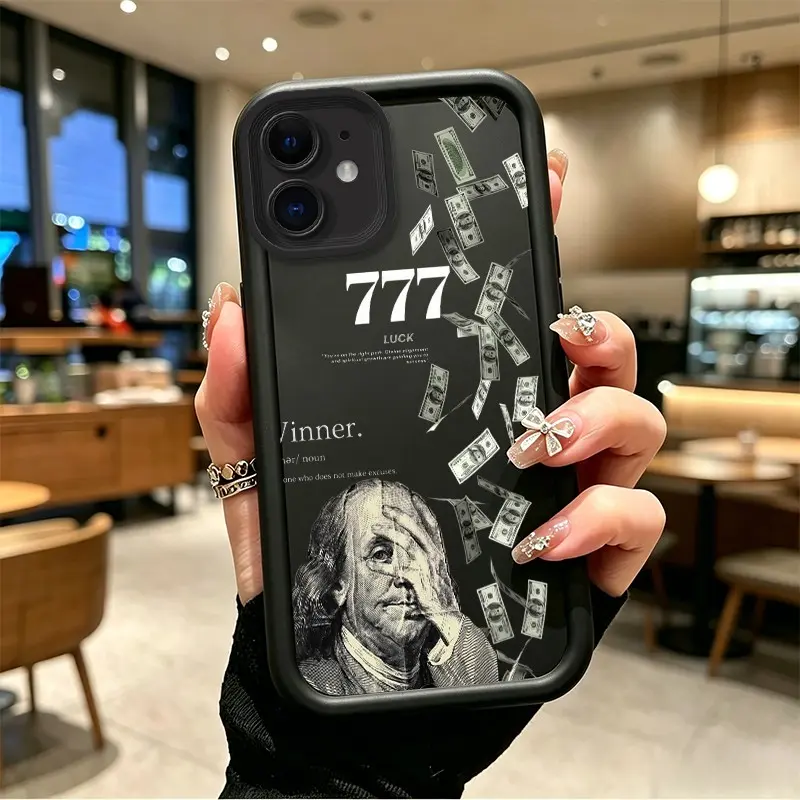 Silicone Protective Casing for iPhone 11, 12, 12 Mini - Cash & Lucky 777 Winner Graphic, Celestial Eye Layered Design, Shockproof, Full Cover Protection, BOJTO447 Mobile Phone Accessories Gift