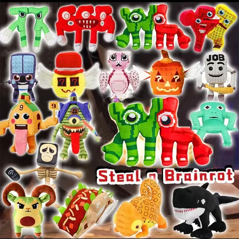 Steal a Brainrot 67 Plush Toy Italian Strawberry Elephant Soft Stuffed Doll Christmas Gift Brainrot 67 Plushies Toy