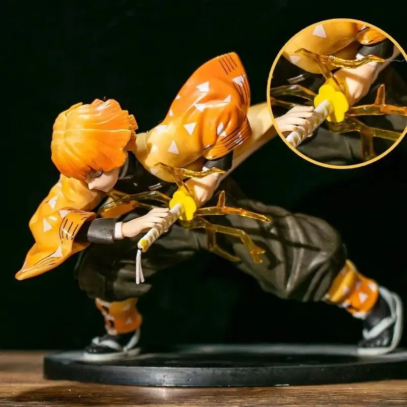 15cm Anime Demon Slayer Action Figure Model Agatsuma Zenitsu Collection Accessories Model Doll Toys