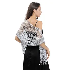 Elegant Women Embroidery Evening Dresses Shawls Hollow Mesh Bride Bridesmaid Wedding Boleros Wraps Decoration Lady Party Shawl