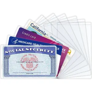 10 PCS Social Security Card Protector Sleeves,31 Mil Soft Clean Waterproof SSN/New Medicare/Credit Card Holder, Soft ID/Debit/Credit Card Covers