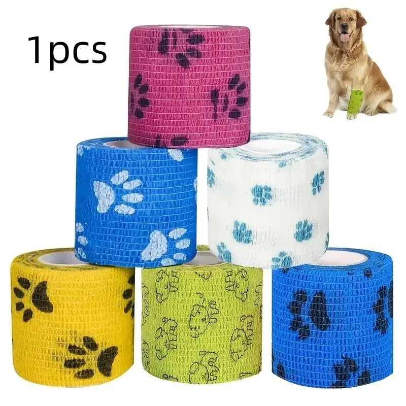 Self-Adhesive Elastic Bandage, 2.5cm Wide X 4.5m Long, Cartoon Finger Wrap, Student Writing Protection, Anti-Friction Pet Bandage