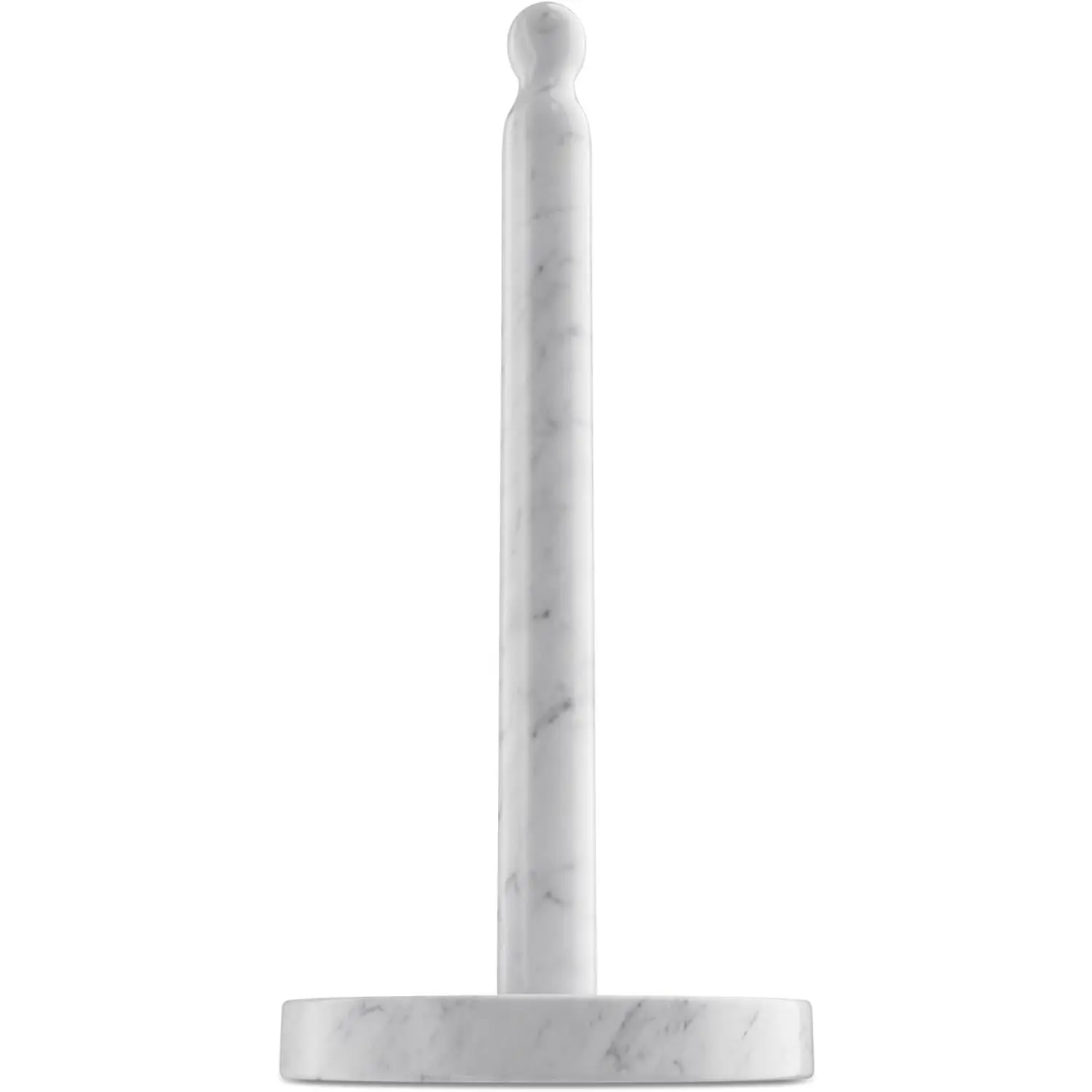 Carrara Marble Paper Towel Holder Countertop, 6" Genuine Stone Paper Towel Holder Stand for Kitchen Storage, for Standard Rolls