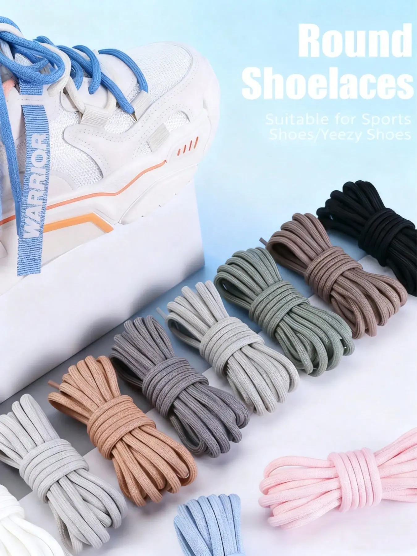 5 Pairs Basketball Shoe Laces, Round Rope Sports Shoes Laces for Men and Women, Shoe Laces, Casual Old School Style, Multiple Colors Available, Shoelaces for Sneakers
