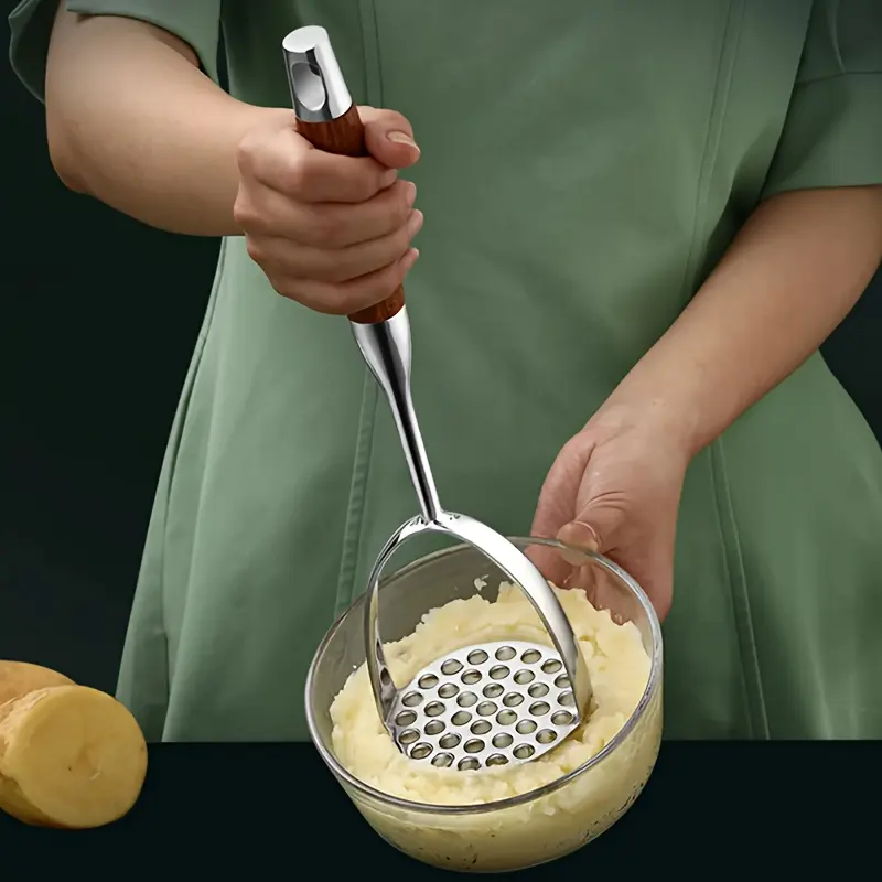 Stainless Steel Potato Ricer - Manual Hand Press Kitchen Utensil, Dual-Use Tool for Mashing Potatoes, Juicing Lemons and Oranges