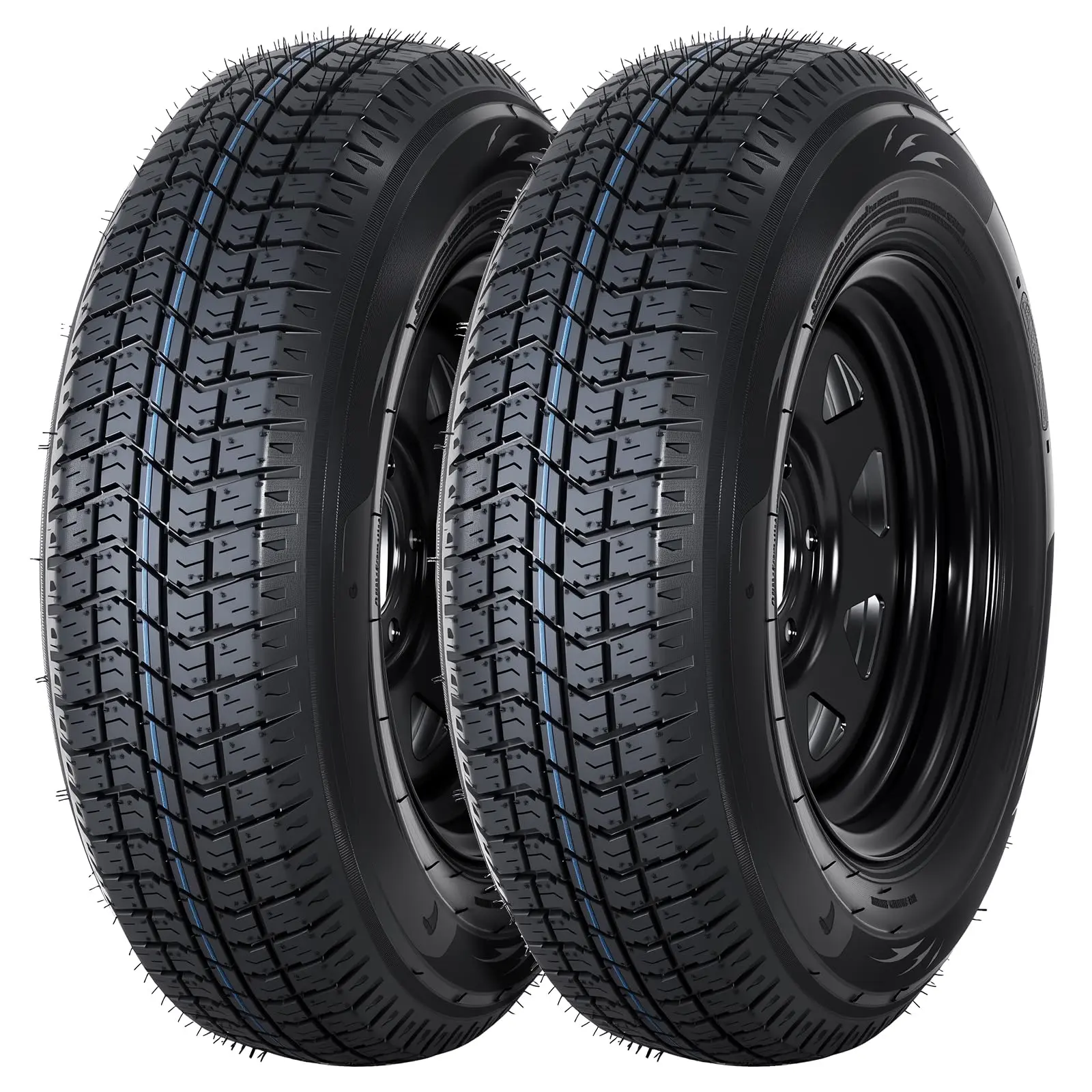 Garvee 2-Pack Trailer Tire On Rim ST205/75D14 Trailer Tires
