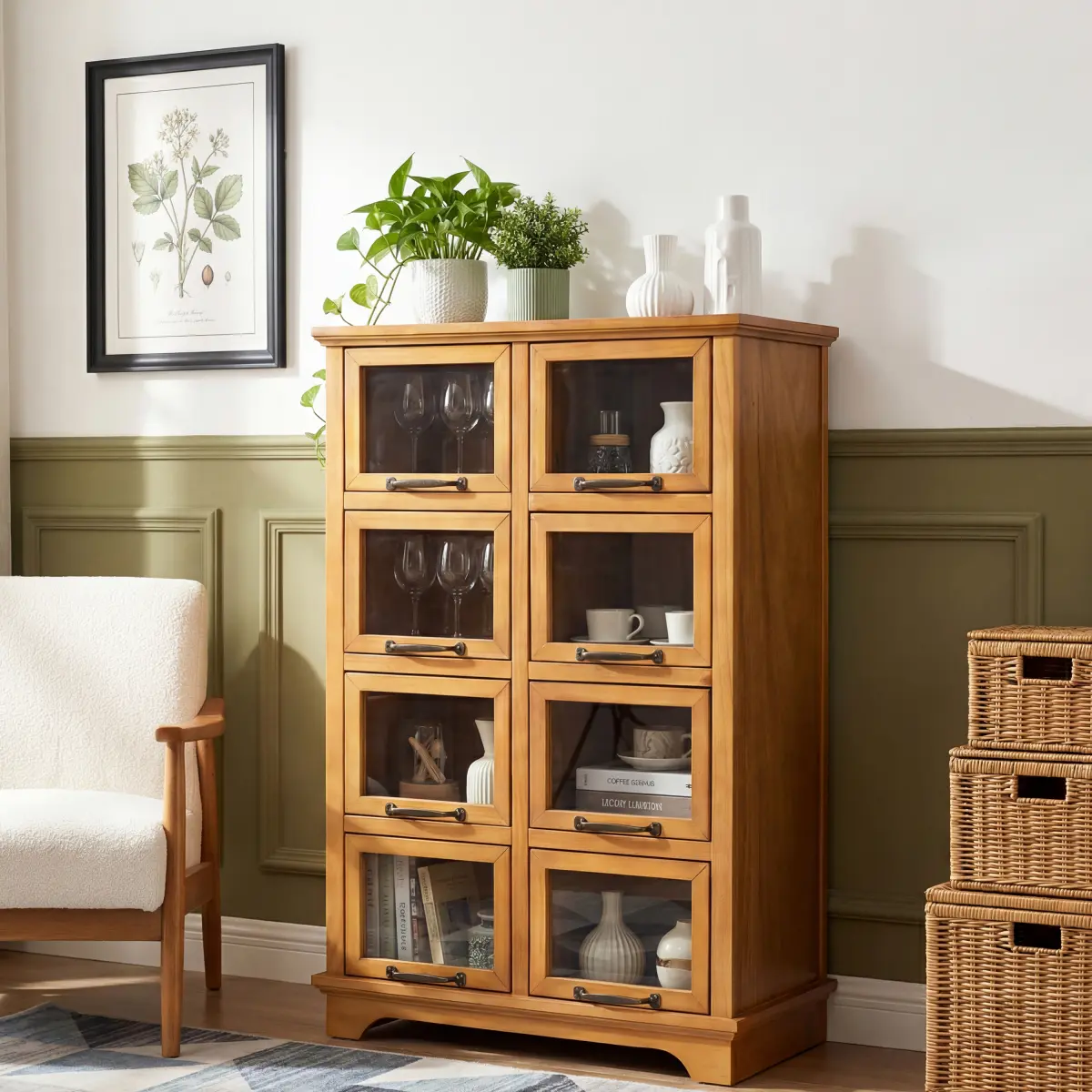AobtkelChristopher Knight Home® Modern Storage Cabinet with 8 Doors,Display Cabinet