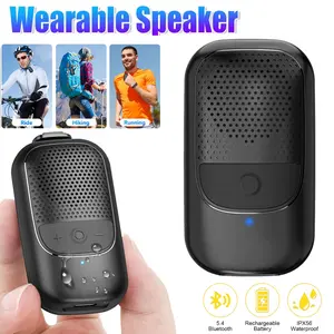 Wireless Clip-On Speaker, Ip67 Waterproof, Enc Microphone, Large Touch Buttons, Wearable, Ideal for Running, Hiking, Outdoor Activities