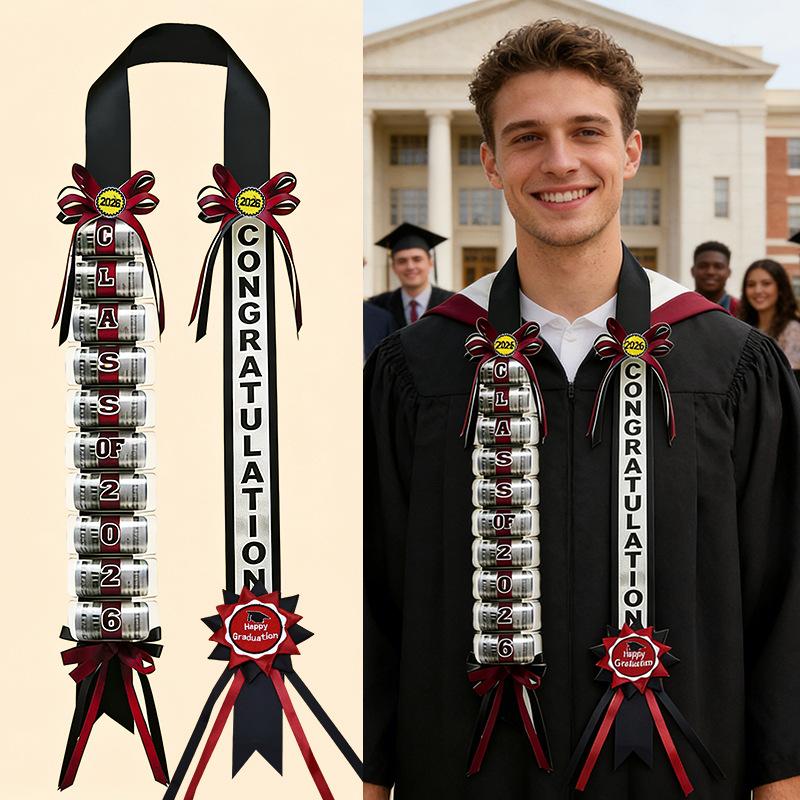 Graduation Money Lei Class of 2026 Double Braided Lei Gift Graduation Cash Gifts Pull Ideas for High School College Party Supplies(Blue) sash