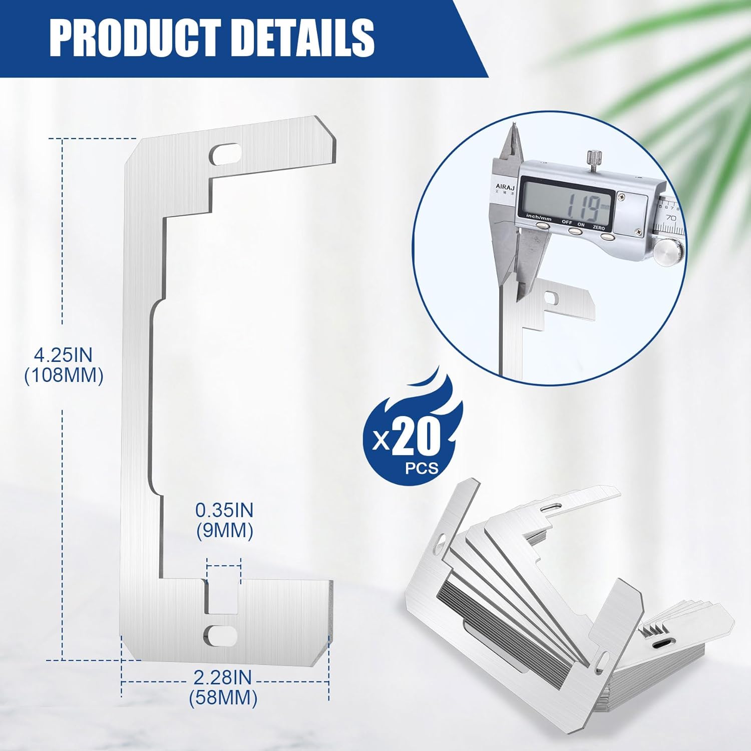 20 count Wall Plate Spacer, Metal Flush Fit Device Leveling Plates Shim for Wall Repair and Loose Outlet Fix -