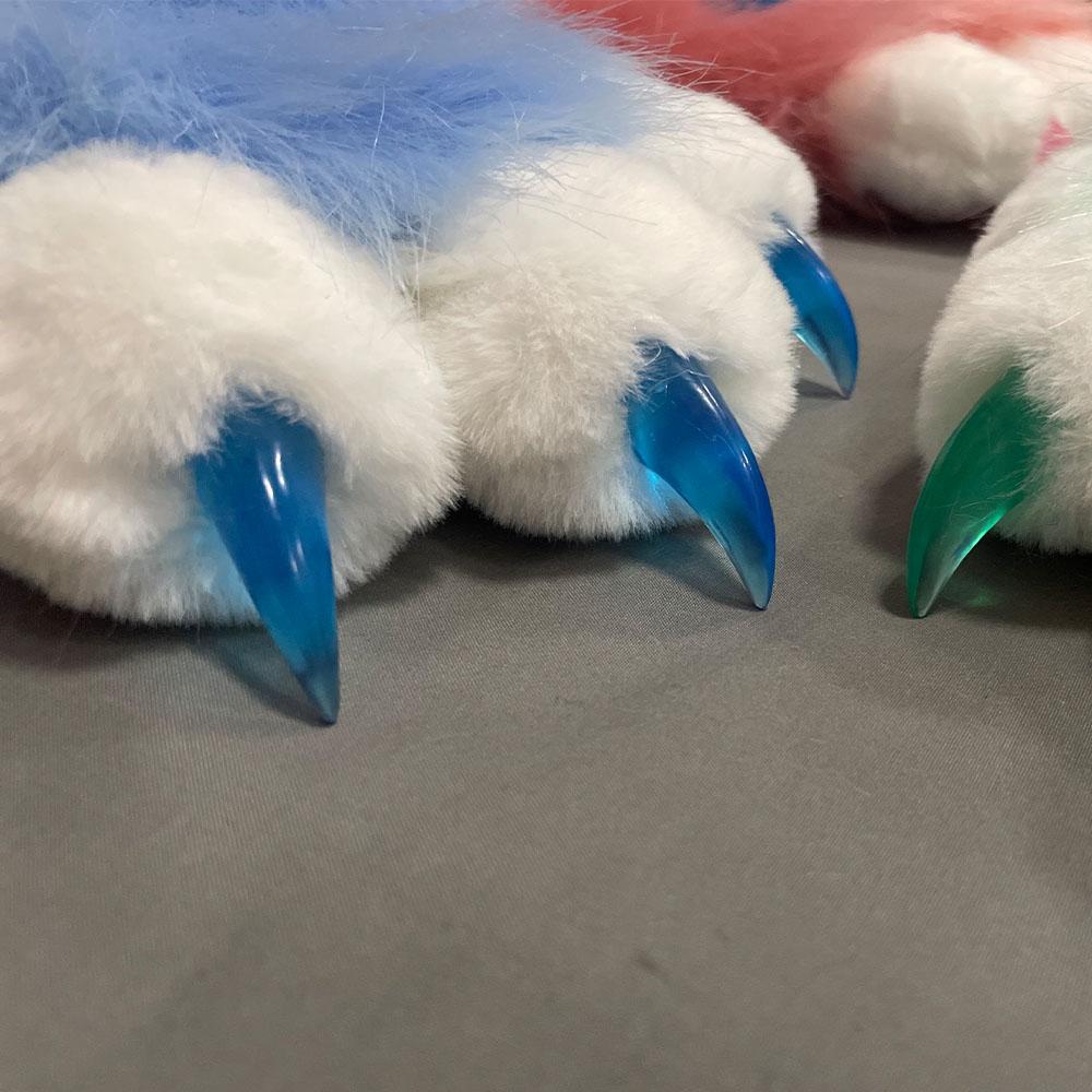 Faux Fur Plush Furry Cat Claw Gloves Fursuit Animal Fox Paws Mittens Halloween Cosplay Costume Accessories for Adult
