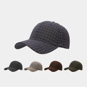 Unisex Vintage Checkered Plaid Baseball Cap Breathable Comfortable Adjustable Sun Protection Hat for Hiking Camping Running Travel Shopping Daily Casual Outdoor Wear