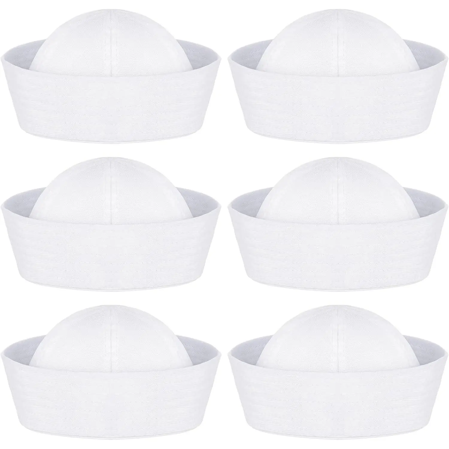 Dodowin Classic White Navy Sailor Hats for Adult Men & Women, Bulk Pack