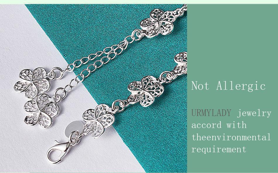 925 Sterling Silver Bracelet For Women Elegant Floral Design Jewelry Durable Fashion Accessory 20CM Length Ideal For Wedding And Daily Wear
