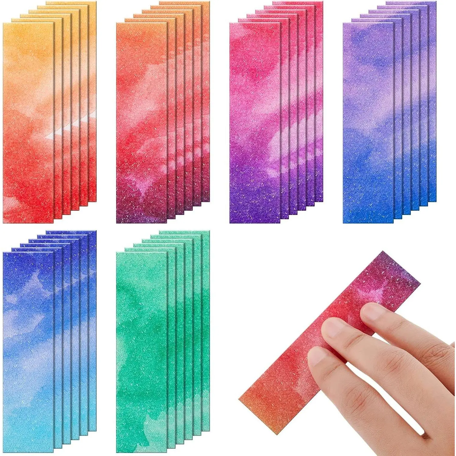 36 Pcs Durable Watercolor Style Anxiety Sensory Strips Stickers - Mood Calming, Mental Health Awareness Item for Special Education Settings (Stress Relief Mindfulness Sticker)