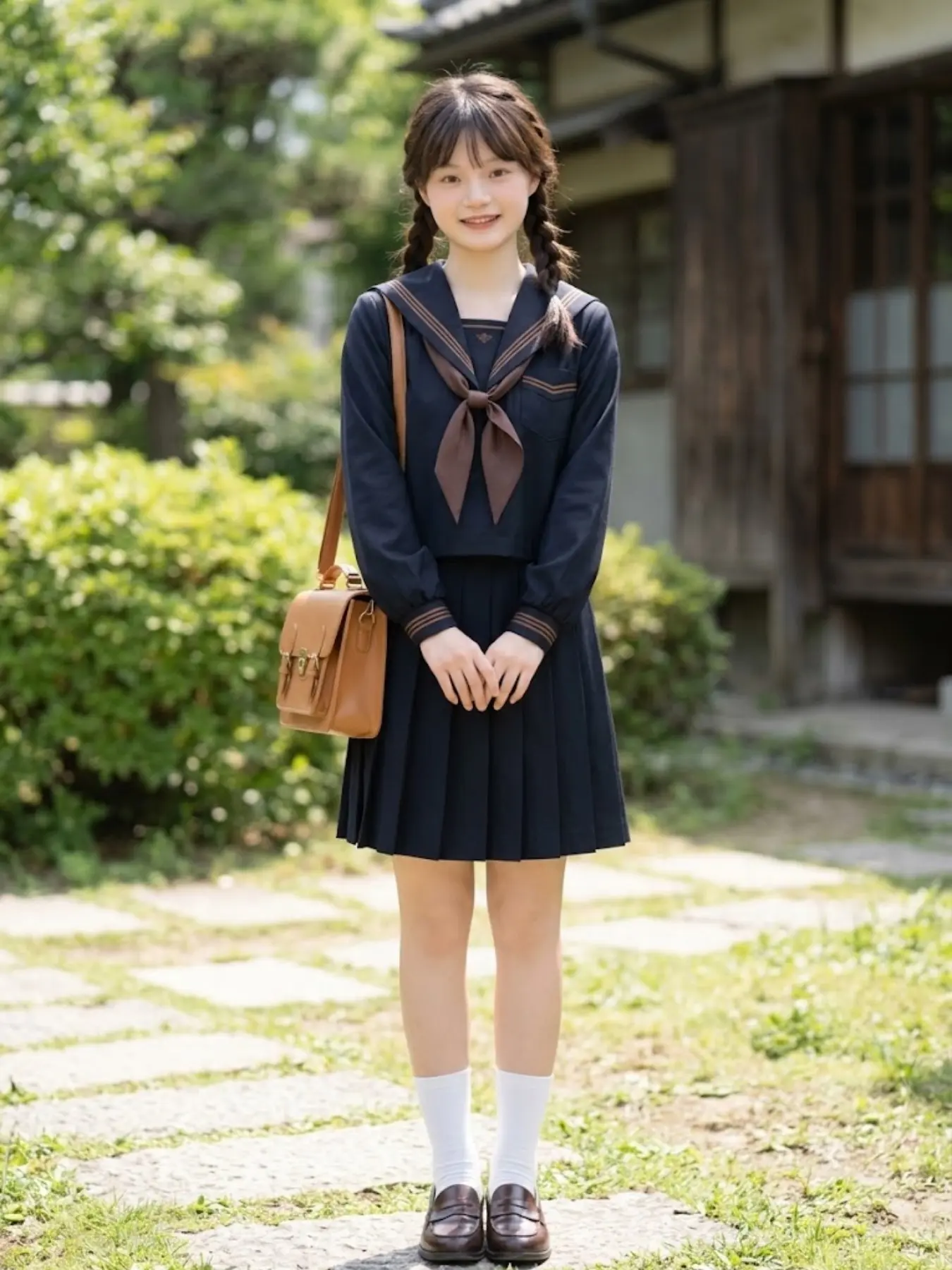 Dark Blue Tea Feather Jk Uniform Set, Authentic Japanese Style Long Sleeve Sailor Suit, Spring & Fall School, Slim Fit