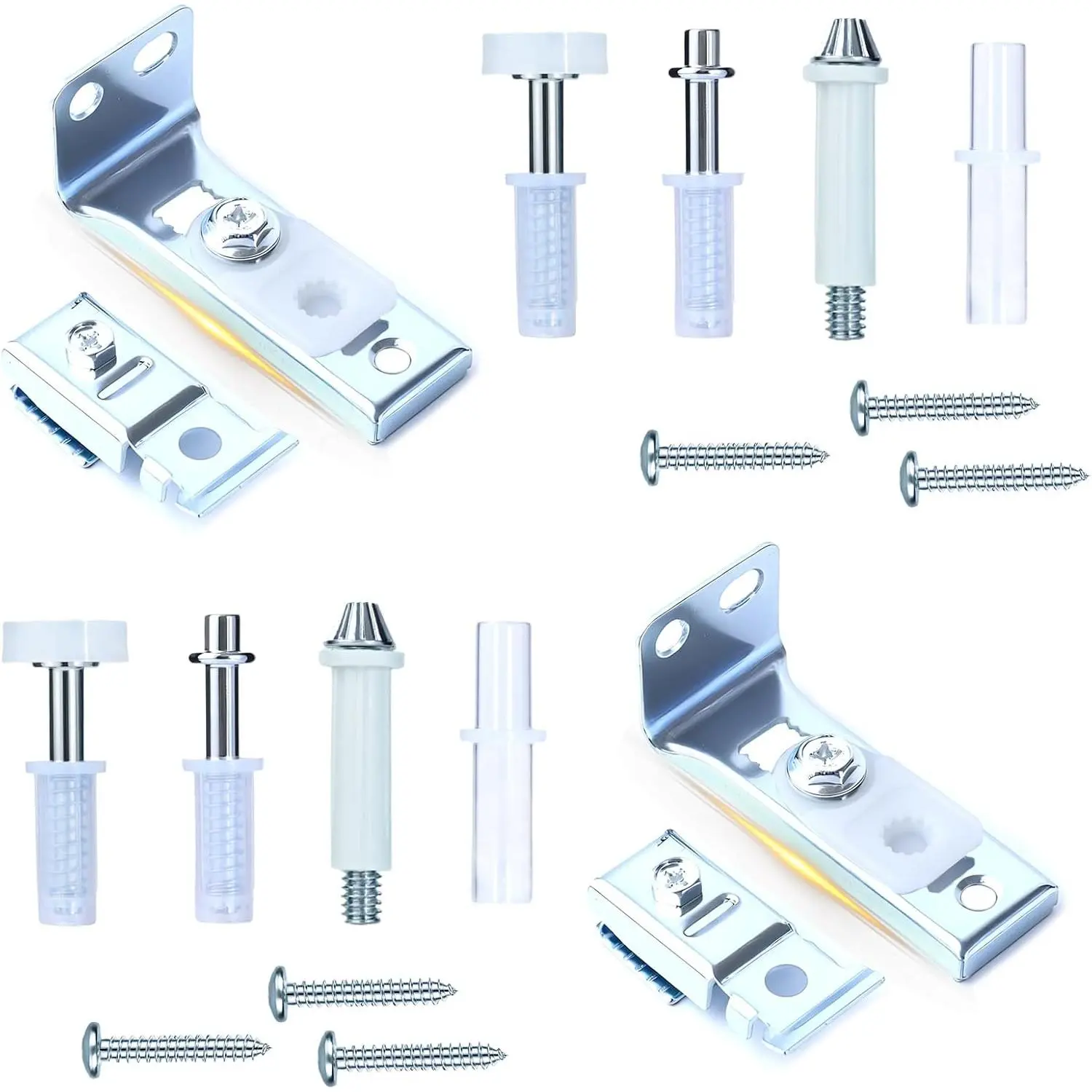 Bifold Door Hardware Repair Kit, 2 Pack Bi-Fold Closet Door  , Top & Bottom Pivot Brackets with 7/8" Guide Wheel for Folding & Pocket Doors