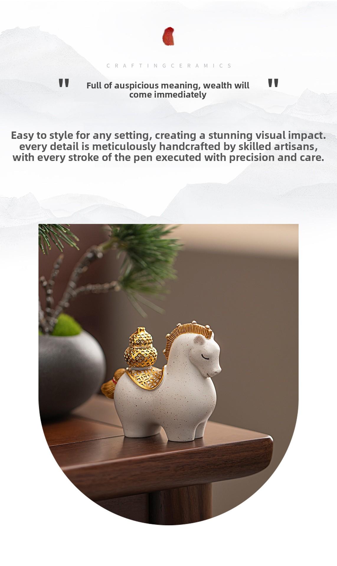 Oriental Art Small Horse Decorative Ornament Desktop Decoration Handicraft Party Favor Gift Birthday Present Welcome Gift