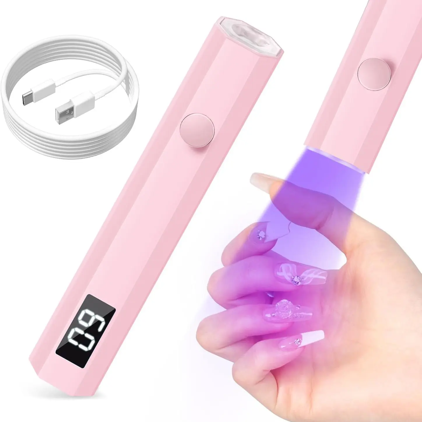 Mini Nail UV Lamp, Handheld Fast-Drying LED Light, 3w Portable with 2 Timer Settings, Ideal for Home DIY and Salon, Women's Gel Polish