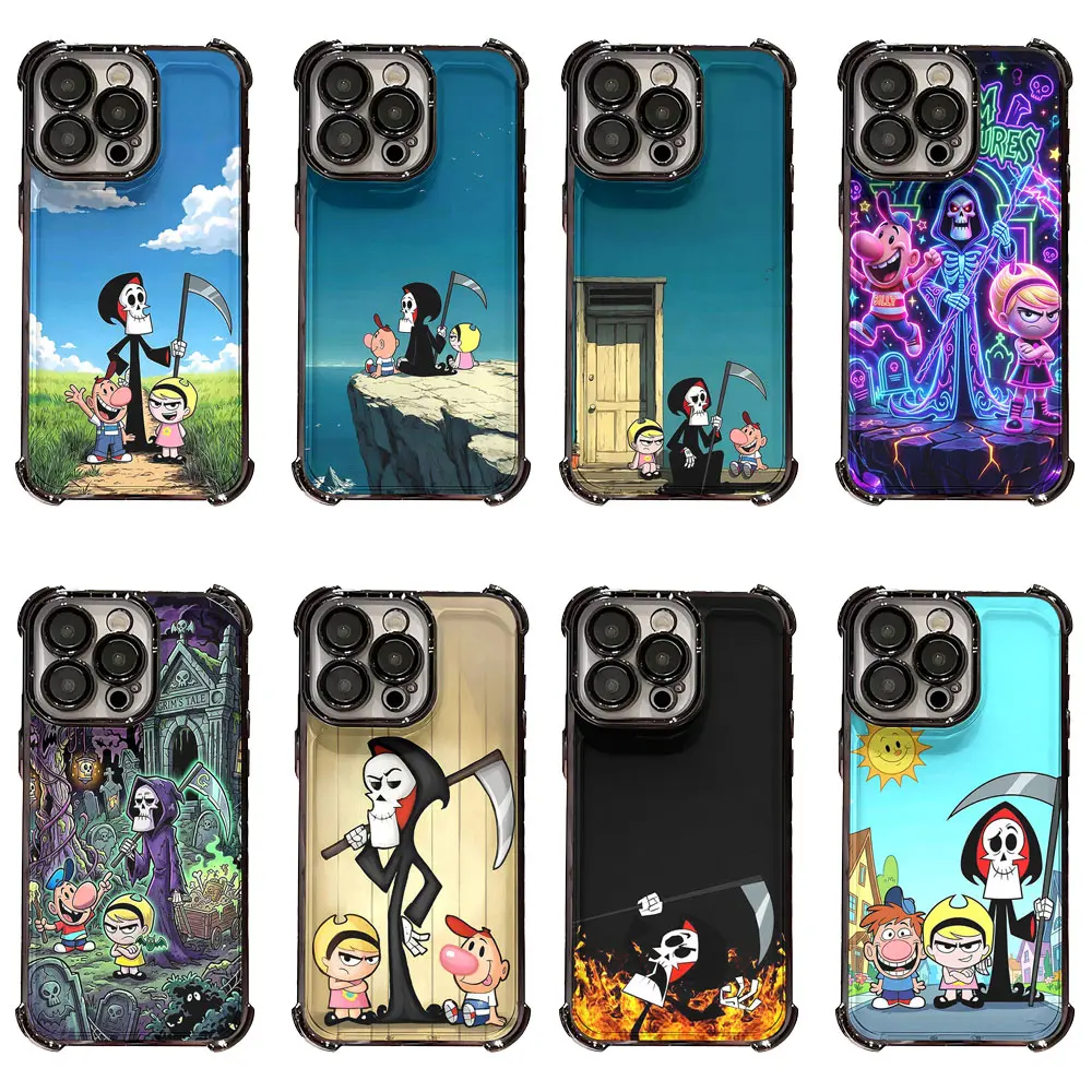 The Grim Adventures of Billy & Mandy Phone Case, Four-Corner Shockproof Lens Bumper Cover Compatible With iPhone 11/12/13/14/15/16/17 & Samsung Galaxy S23/S24/S25/S26