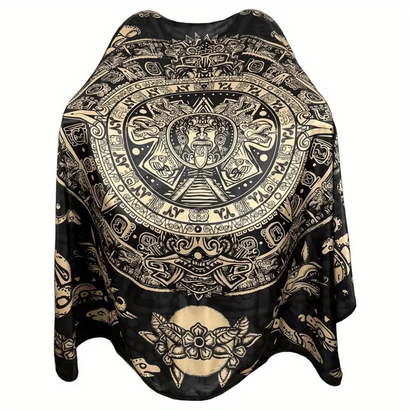 Adjustable Barber Cape - Large Professional Haircut Cape with Black & Gold Design, Salon Quality Waterproof Hairdressing Gown, Hairdressing Accessories for Hairstylists & Home, Secure Fit Closure, Durable Stylist Wear