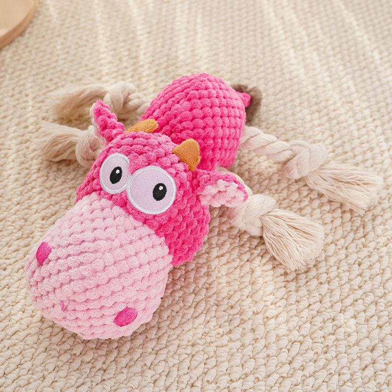 Pet Toys Squeaky Plush for Dogs & Cats, Chew-Resistant Teething, Interactive Boredom Relief