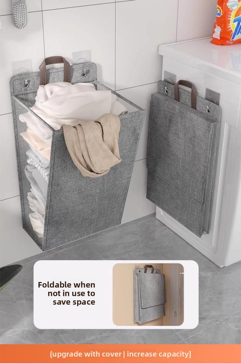 Practical wall-mounted dirty clothes basket, dirty clothes basket, foldable home bedroom dormitory multi-functional dirty clothes basket