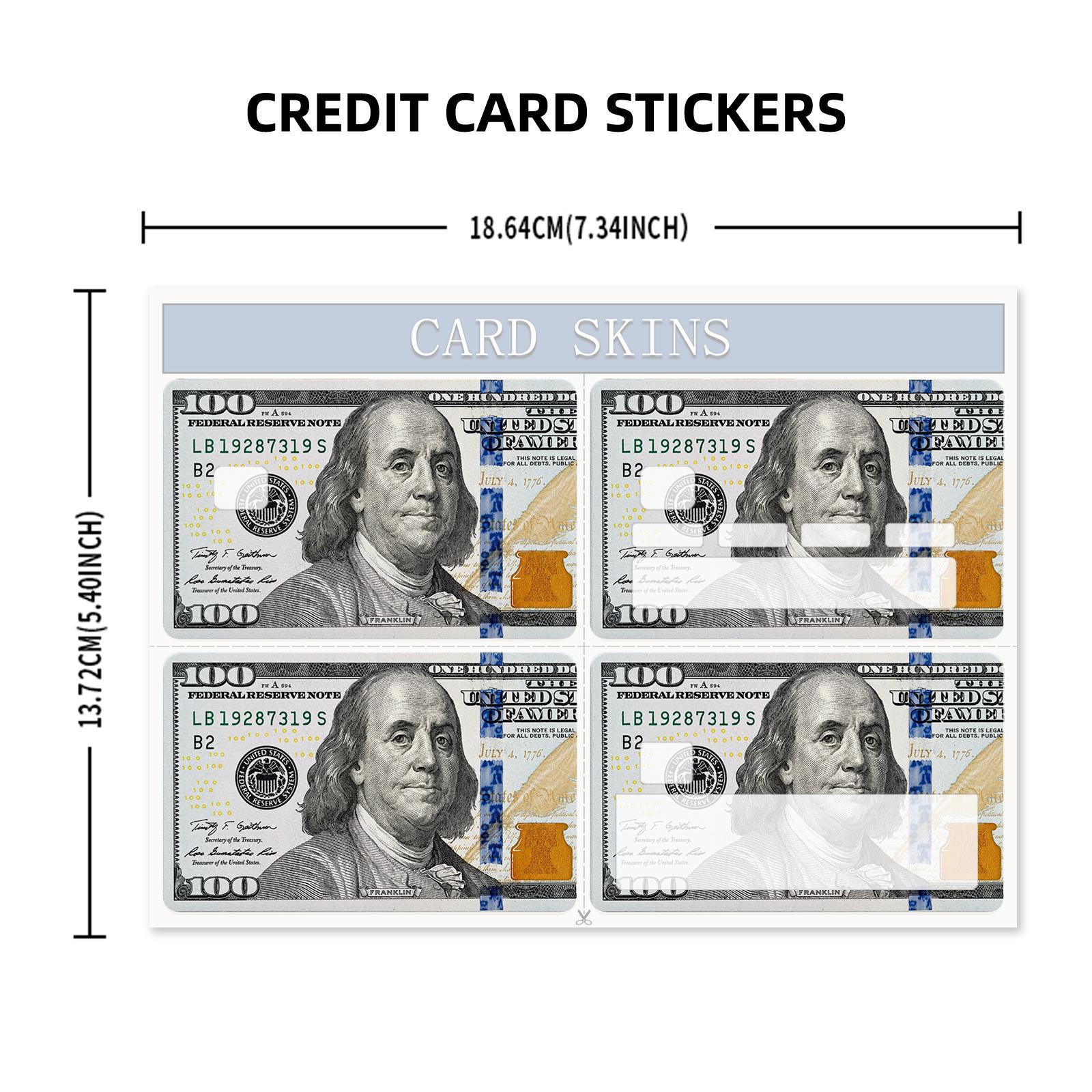 Credit Card Skin Sticker, 4 Counts/set Ultra-thin Waterproof Scratch Resistant Credit Card Skin Sticker, Personalized Bank Card Skin Protector, Diy Decal Film, Waterproof Durable Sticker