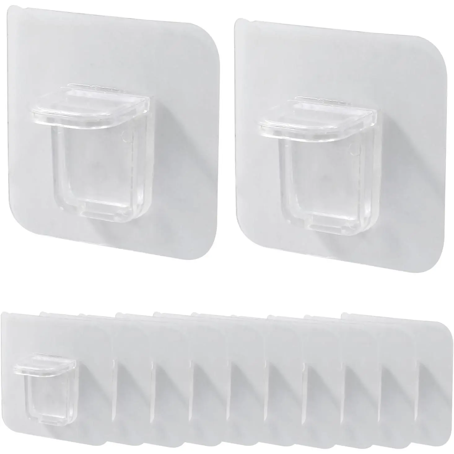 12 count Self-Adhesive Shelf Support Bracket, 6cm x 6cm Clear | Peel-Stick No Drill, Removable No Marks, Split Design  Hold, for Cabinet Bookshelf Glass Tile