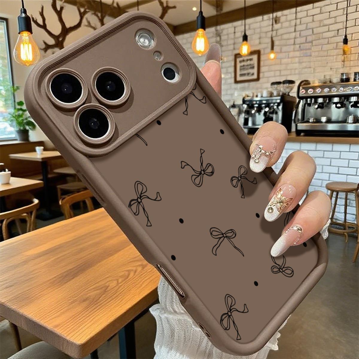 Cute Bow Pattern Minimalist Design Case for iPhone 17 16 15 14 Pro Max 13 12 11 XR XS Plus Air Slim Shockproof Anti Drop Lightweight TPU Cover