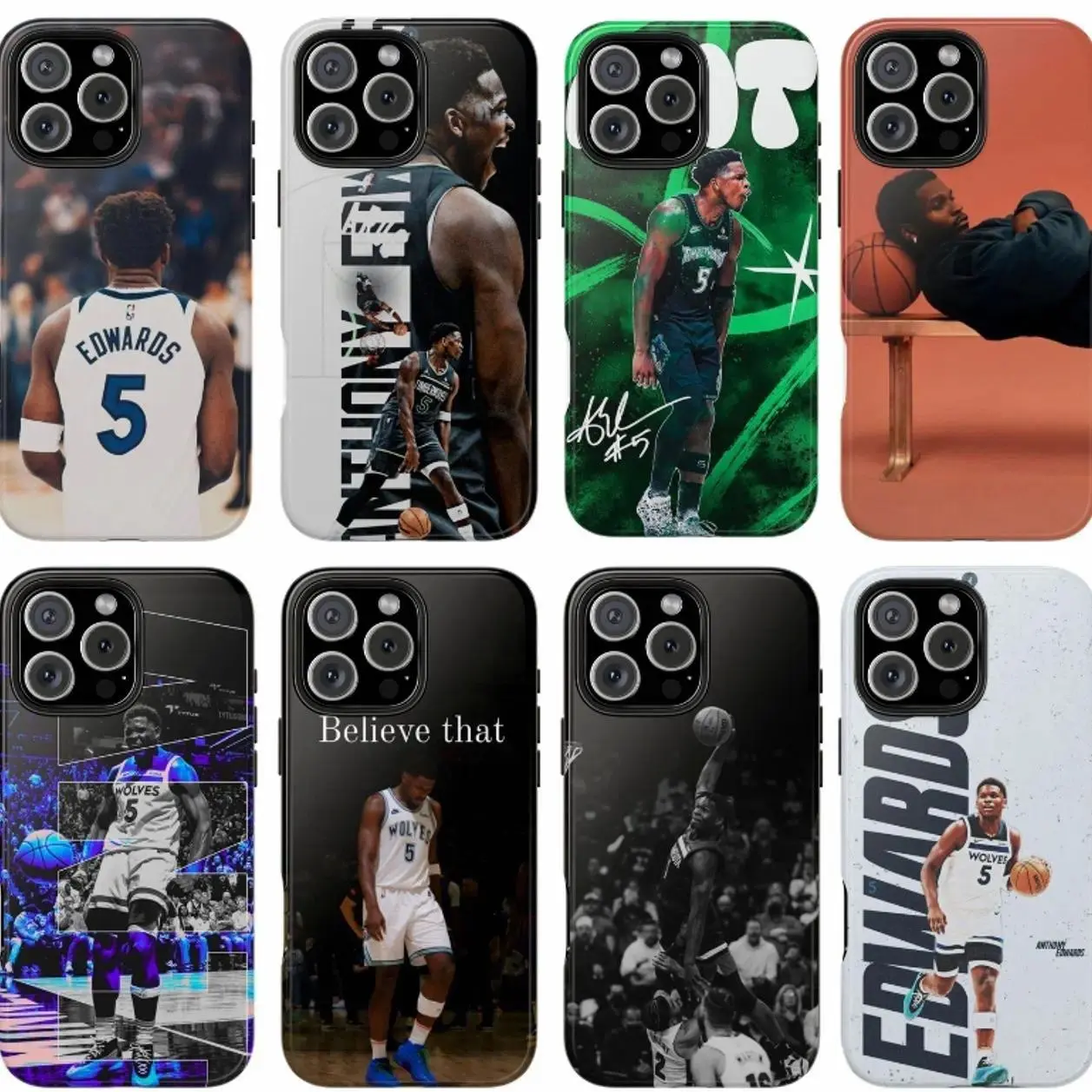Anthony Edwards Basketball Smartphone Case - Handheld Cellphone Shell, Compatible with iPhone 11-17 Pro Max/Plus and Samsung Galaxy S23-25 Devices