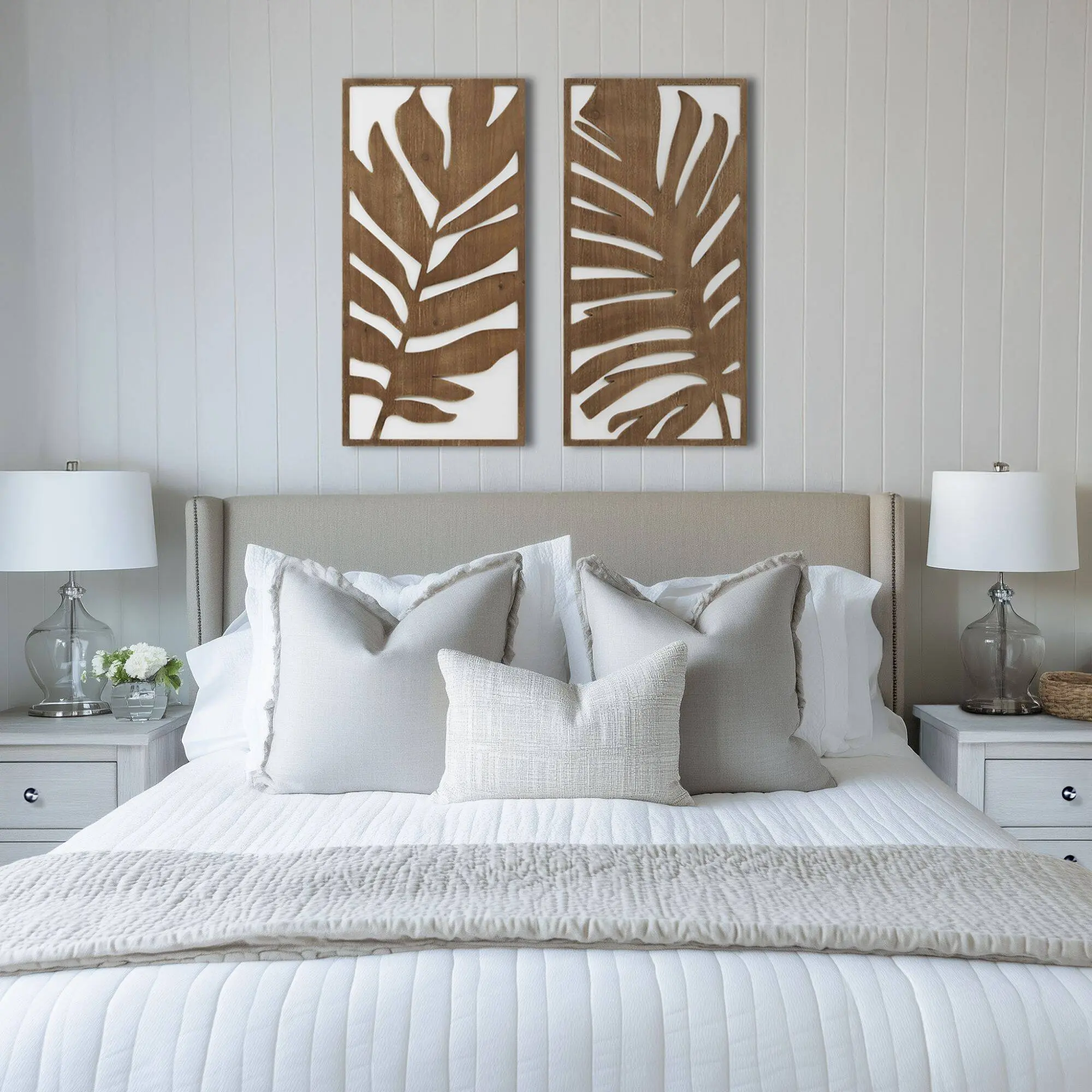 ARCH Birch Botanical Two-Tone Wood Panel Wall Decor Set - 3D Textured Wooden Wall Art Panels for Living Room Bedroom Accent Wall, Natural Wood Finish, Easy to Install, Home Decorative Wall Panels, Set of Panels, Home Furniture and Household Product