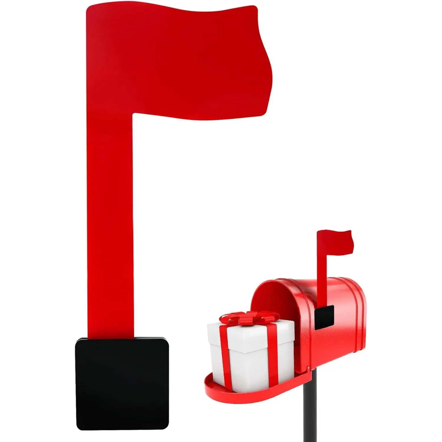 Easy-Install Mailbox Flag Replacement Kit - Upgrade Your Mailbox with a Red Flag - Fits all Mailboxes