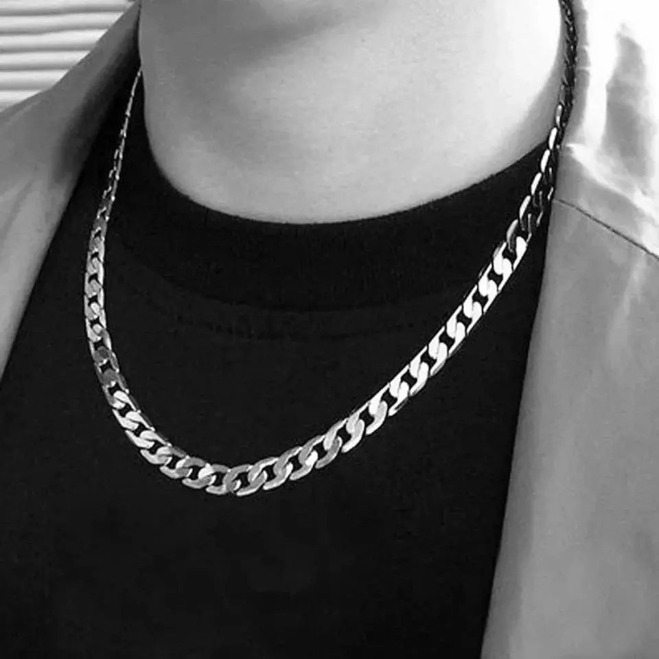 925 Sterling Silver Necklace For Men's women 16/18/20/22/24 Inches Classic 6MM Chain   Jewelry Wedding Christmas Gifts