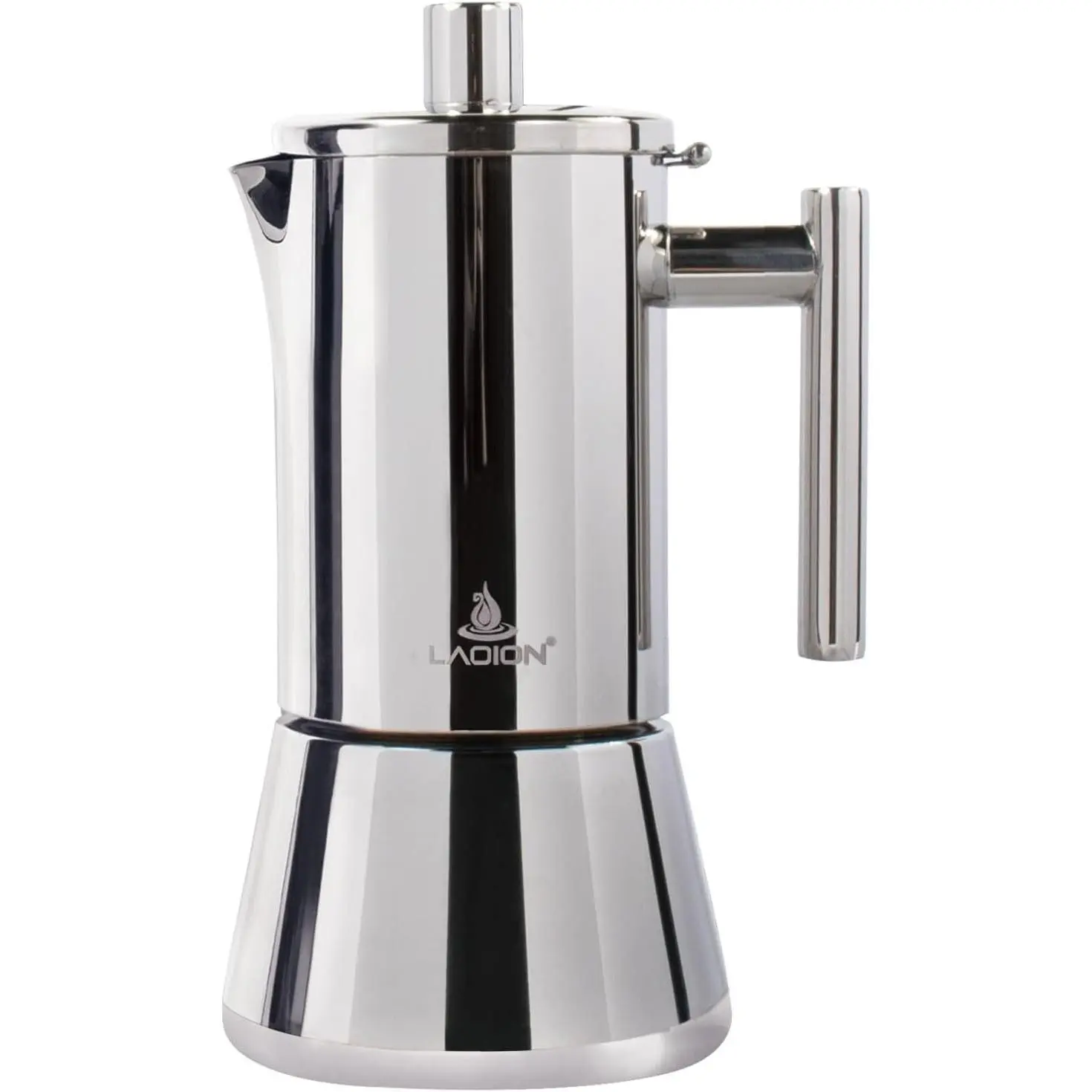 Stovetop Espresso Maker, 6Cup 10 oz Moka Pot, Stainless Steel Cuban and Italian Coffee Maker, Induction Stovetop Compatible, Coffee Gift for Home Travel