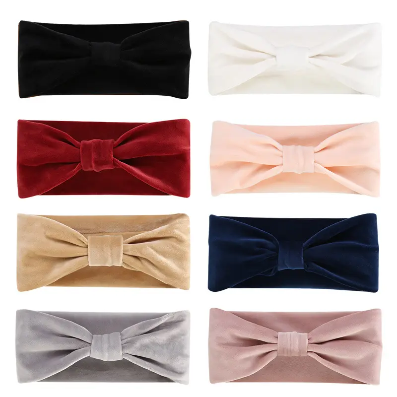 Women's Korean Solid Color Cotton Cute Headband - Exaggerated Wide-Brimmed Female Headband with Gold Accents, Daily Casual Hair Accessory for Yoga