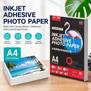 A4 Inkjet Self-Adhesive Glossy Photo Paper 115gsm 50 Sheets, Firebird Packaging Design Waterproof Backed Photo Stickers, Self-Adhesive Photo Paper